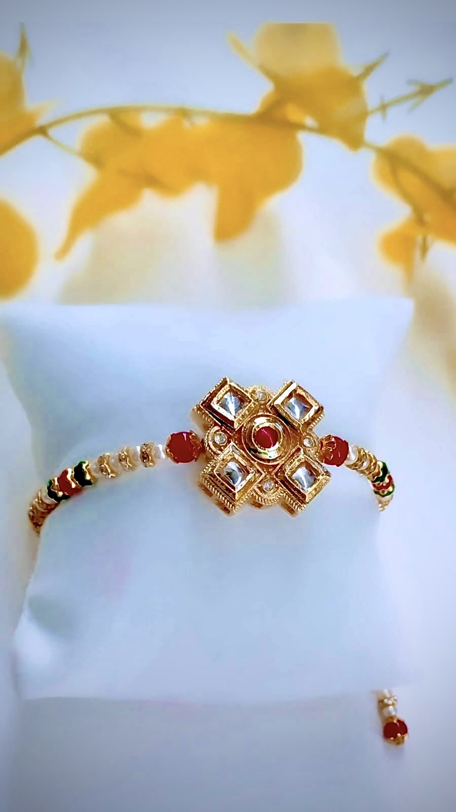 Handmade Indian Bracelet, Diamond and Pearls Shaped Design, Astonishing Bracelet