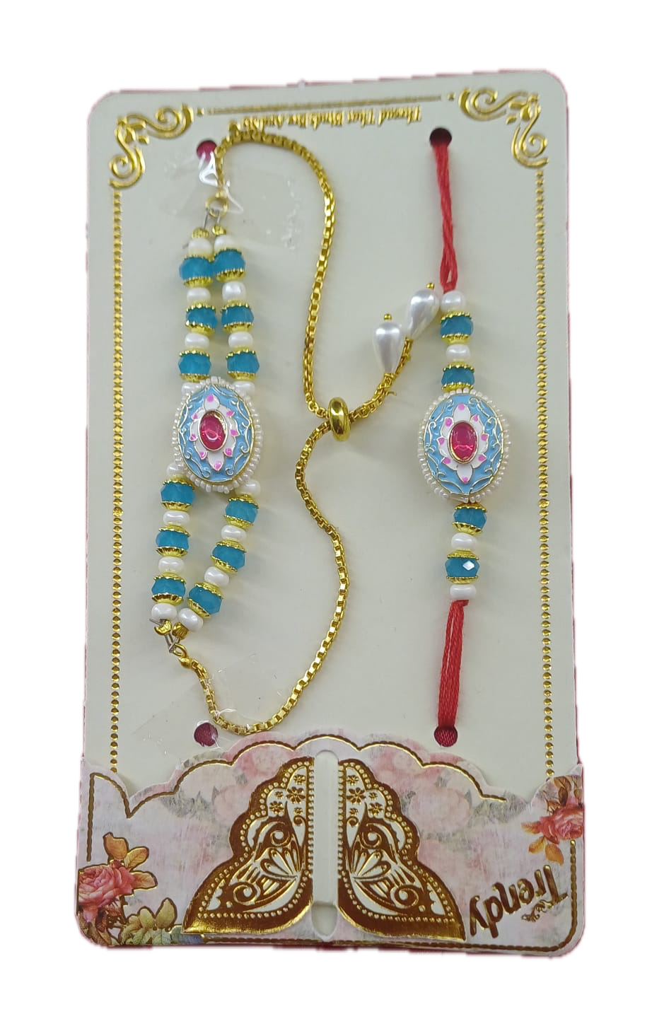 Kundan Meenakari Bracelet Set - Oval