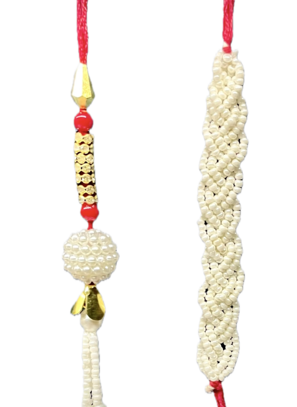 Bracelet Set with Traditional White and Red Colour - Image 2