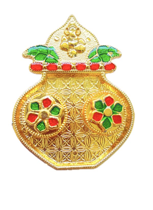 Minakari Decorative Thali with Kankavati for Wedding, Gifting, Home Decor, Festivals, Puja, Aarti - Kumbh