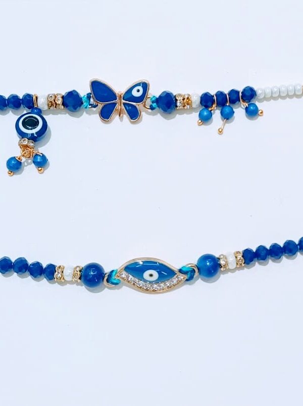 Rakhi Set with Evil Eye and Butterfly Design, for Couple, Bhaiya-Bhabhi, Women, Men, Kids, Girls, Boys - Image 2