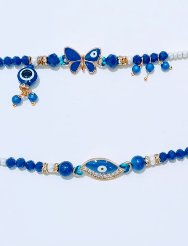 Rakhi Set with Evil Eye and Butterfly Design, for Couple, Bhaiya-Bhabhi, Women, Men, Kids, Girls, Boys - Image 3