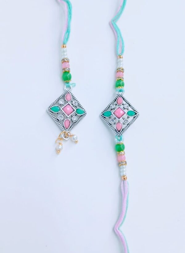 Charming Soft Colorful Couple Rakhi, Bhaiya-Bhabhi Rakhi, Rakhi Bracelet Set for Women, Men, Kids, Unisex