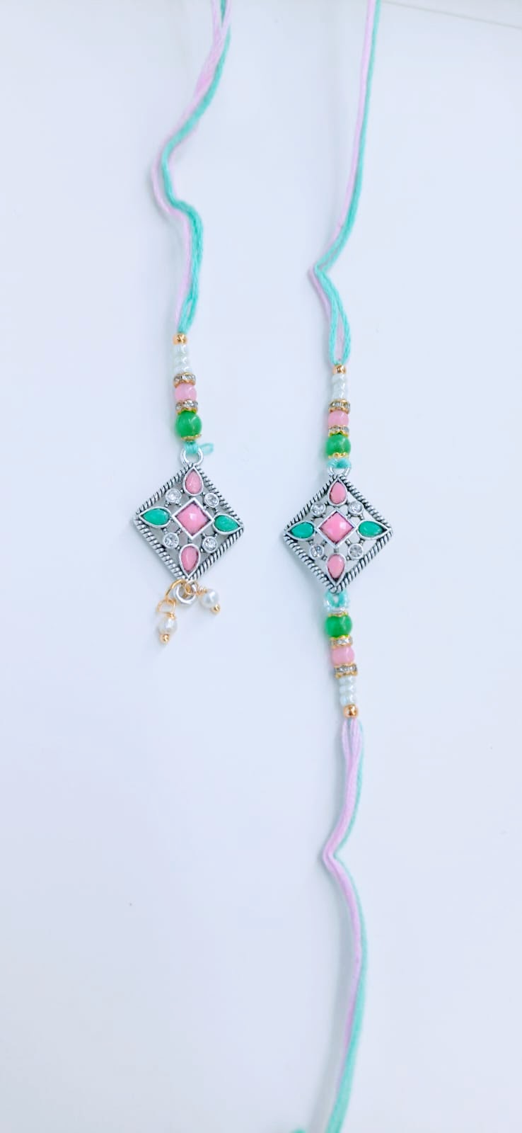 Charming Soft Colorful Couple Rakhi, Bhaiya-Bhabhi Rakhi, Rakhi Bracelet Set for Women, Men, Kids, Unisex