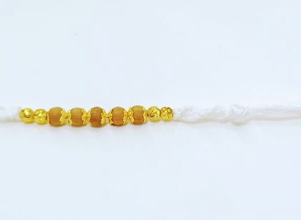 Handmade Bracelet, White Color with Rudraksha Beads, #MakeinINDIA - Image 4