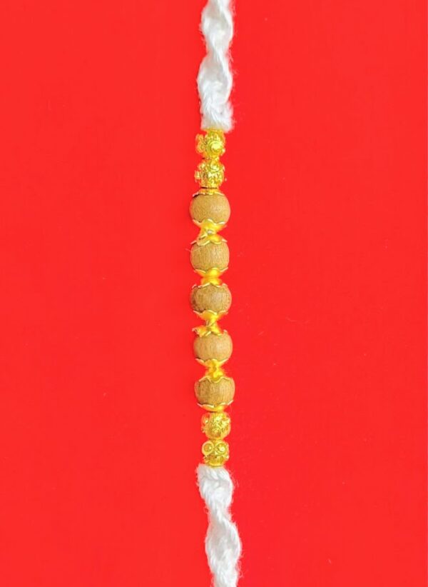 Handmade Bracelet, White Color with Rudraksha Beads, #MakeinINDIA - Image 5