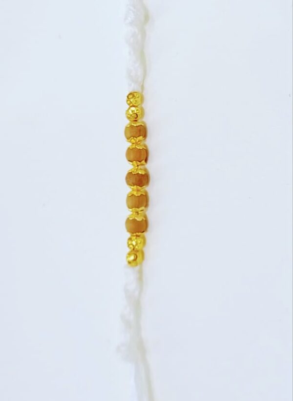 Handmade Bracelet, White Color with Rudraksha Beads, #MakeinINDIA - Image 6