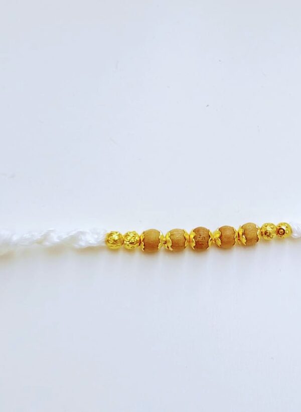 Handmade Bracelet, White Color with Rudraksha Beads, #MakeinINDIA - Image 7