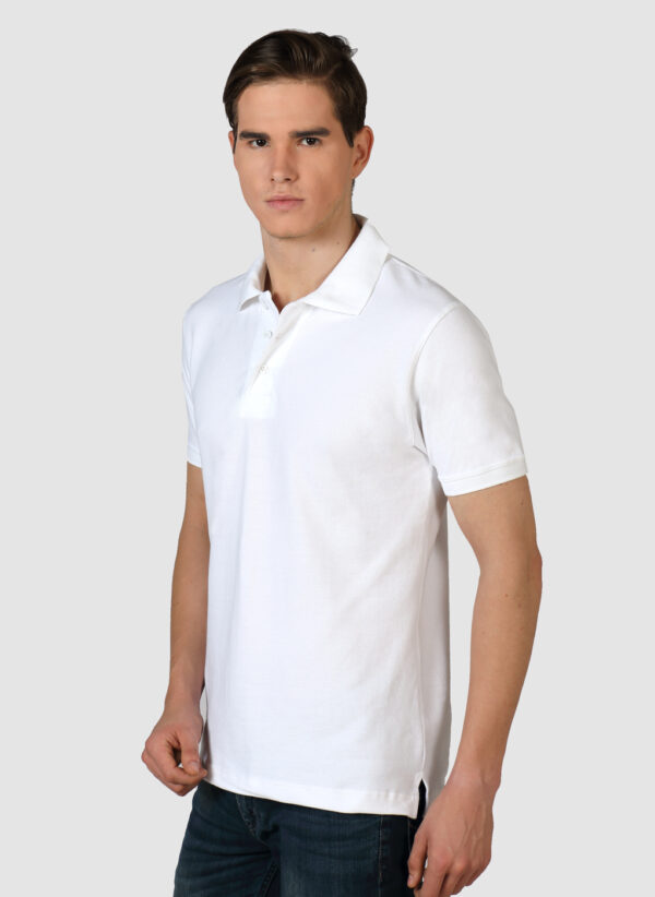 Men’s Polo Collared Tshirt - White - Image 4