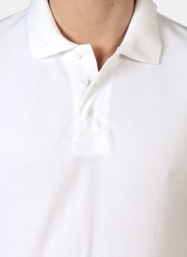 Men’s Polo Collared Tshirt - White - Image 3