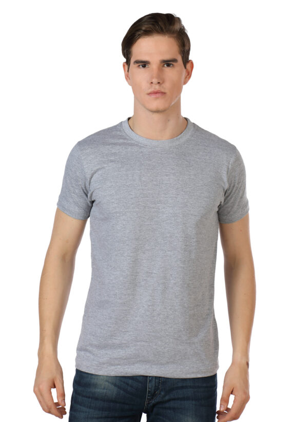 Men's Solid Round Neck Tshirt - Grey