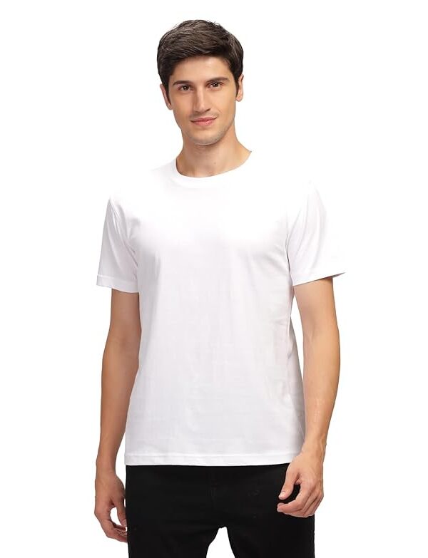 Men's Solid Round Neck Tshirt - White