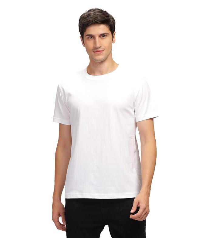 Men's Solid Round Neck Tshirt - White