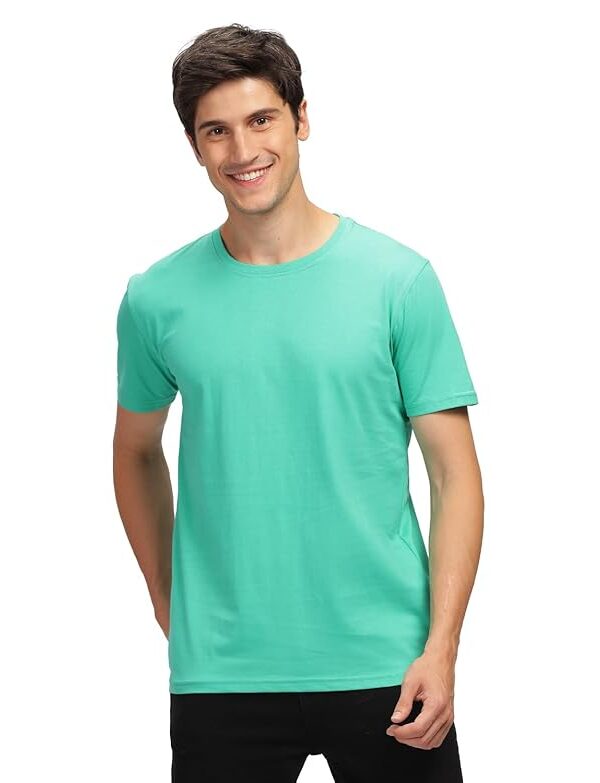 Men's Solid Round Neck Tshirt - Green