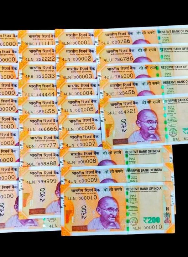 200Rs. Solid Number 34 notes Set