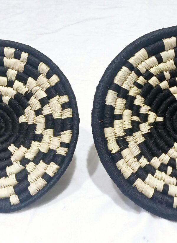 HANDCRAFTED Sabai Grass Wall Art for Home Decor | Eco-friendly | Set of 2 | Black | Strips