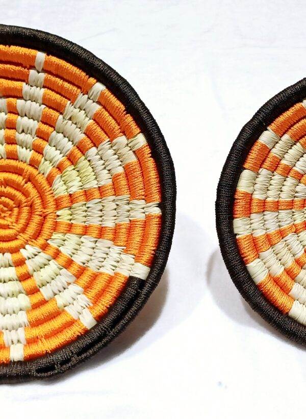 HANDCRAFTED Sabai Grass Wall Art for Home Decor | Eco-friendly | Set of 2 | Black, Orange - Image 2