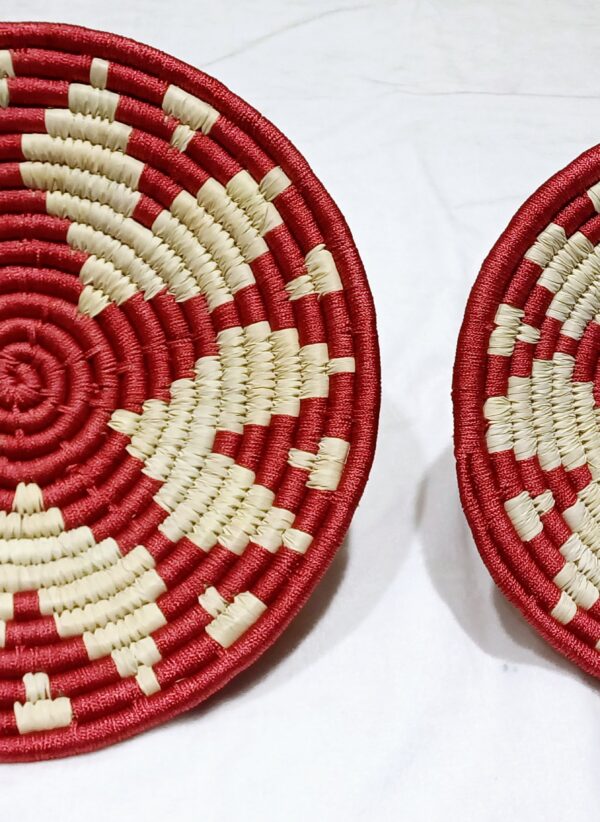 HANDCRAFTED Sabai Grass Wall Art for Home Decor | Eco-friendly | Set of 2 | Red | Stars - Image 4