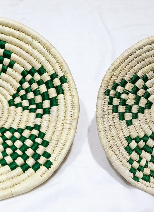 HANDCRAFTED Sabai Grass Wall Art for Home Decor | Eco-friendly | Set of 2 | Green, White | Diamond - Image 3