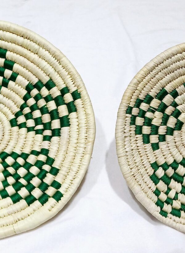 HANDCRAFTED Sabai Grass Wall Art for Home Decor | Eco-friendly | Set of 2 | Green, White | Diamond - Image 3