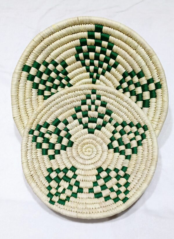 HANDCRAFTED Sabai Grass Wall Art for Home Decor | Eco-friendly | Set of 2 | Green, White | Diamond