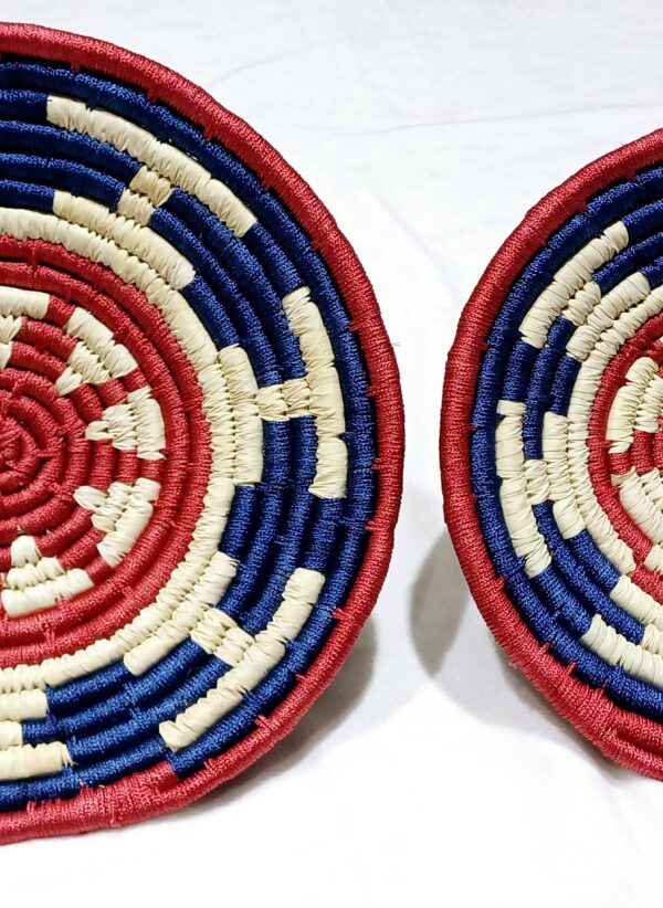 HANDCRAFTED Sabai Grass Wall Art for Home Decor | Eco-friendly | Set of 2 | Red, Blue | Star - Image 2