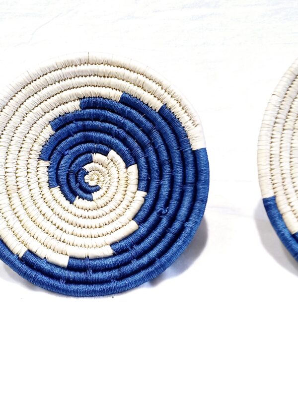 HANDCRAFTED Sabai Grass Wall Art for Home Decor | Eco-friendly | Set of 3 | Blue, White - Image 5