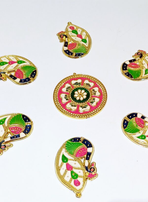 Acrylic Minkari Rangoli, Peacock Style Decorative Pieces, Set of 6 #MakeinINDIA #HomeDecor - Image 2