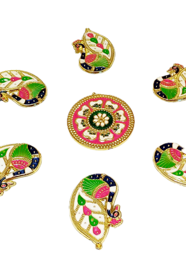 Acrylic Minkari Rangoli, Peacock Style Decorative Pieces, Set of 6 #MakeinINDIA #HomeDecor