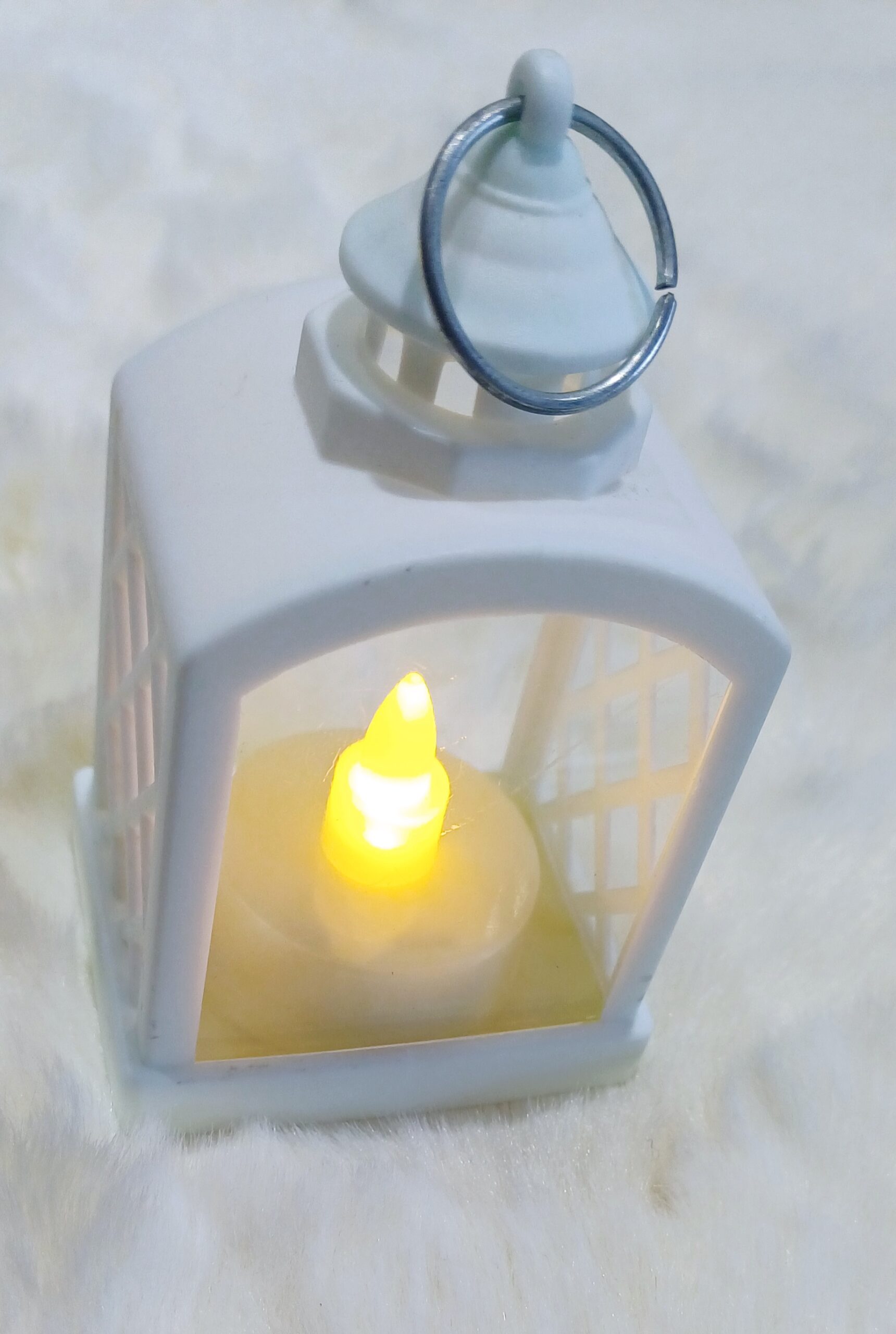 Lanterns with Cross Window Design - White