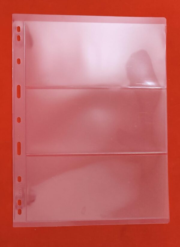Imported Premium Quality Transparent & Double Sided Sheets - Four Pocket - 197mm X 62mm - Image 3