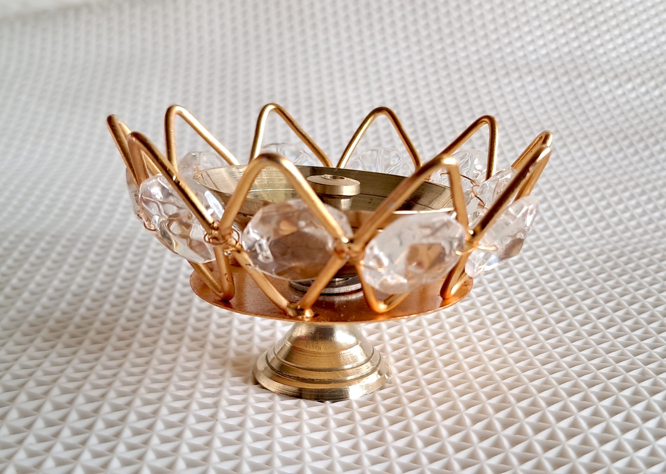 Brass Diya with Incense Stick stand