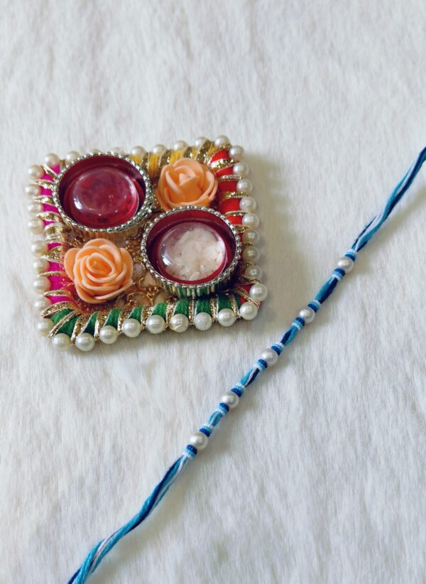 Blue and Light Blue Color with Pearls