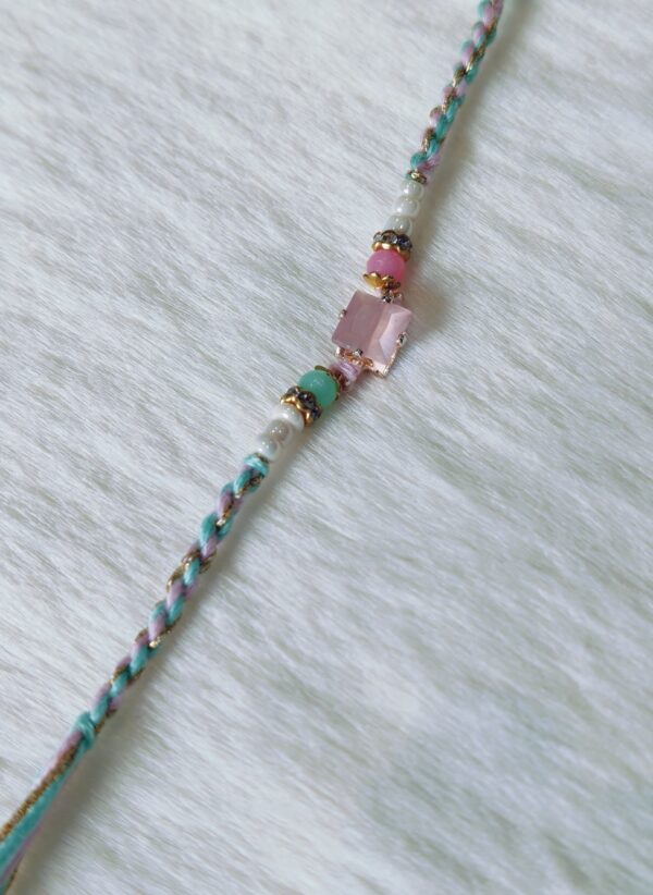 Blue and Pink color with Square Pearl in Pink - Image 2