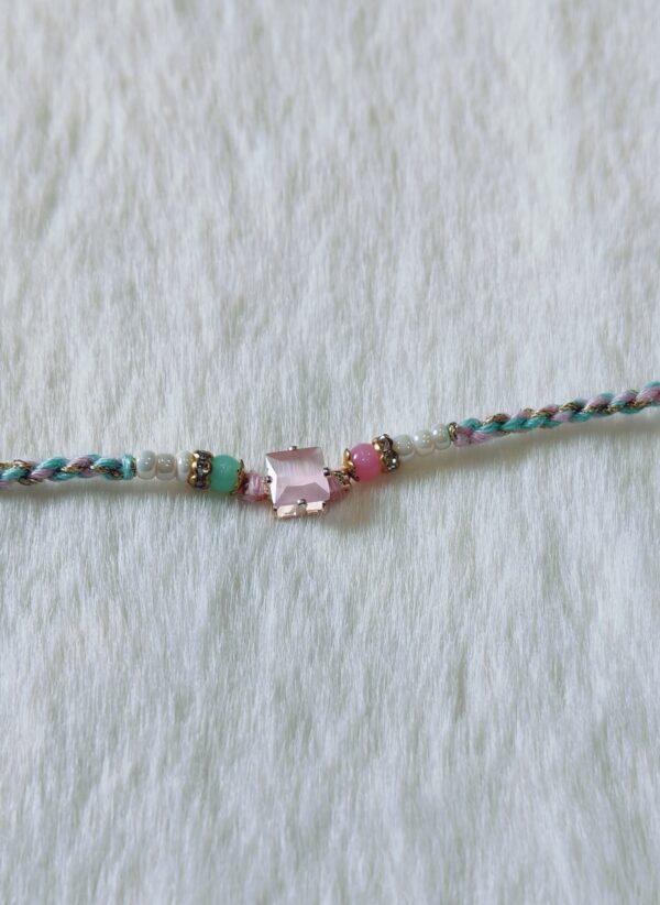 Blue and Pink color with Square Pearl in Pink