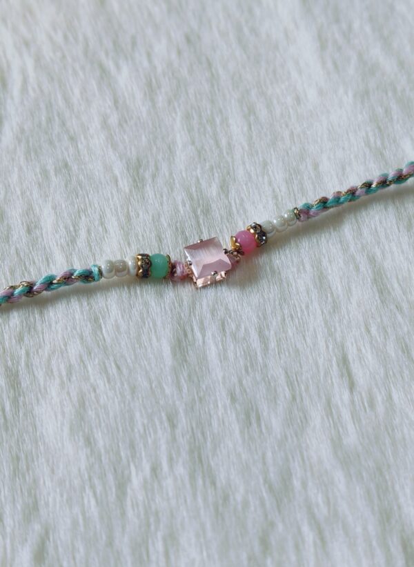 Blue and Pink color with Square Pearl in Pink - Image 4