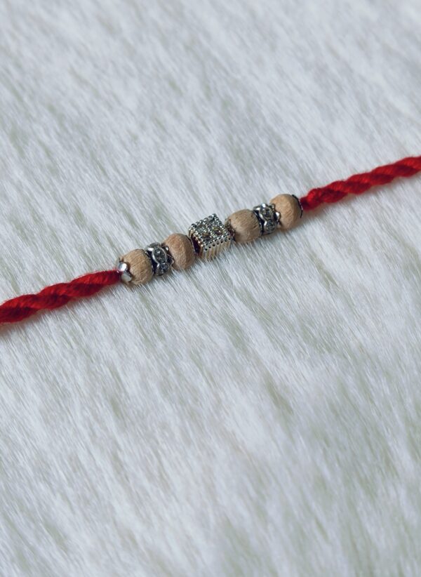 Red color with Rudrakasha beads and Square shape