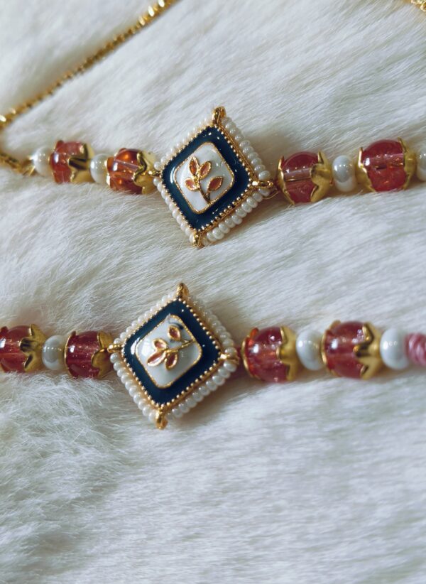 Pink Color with Orange Flower in square design