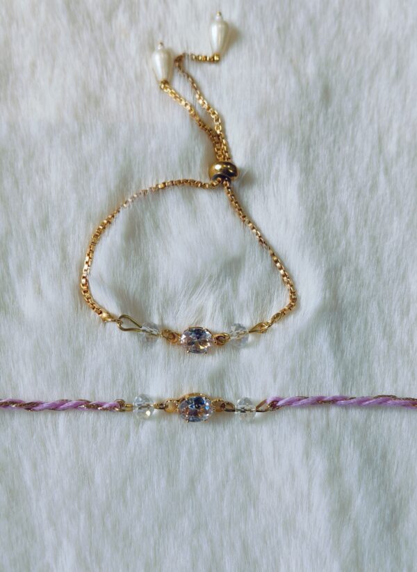 Couple Rakhi - Golden an pearls and Maroon Pearls