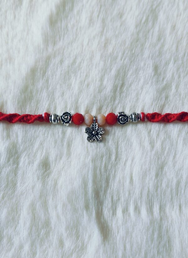 Red Color with White and Red pearls with flower - Image 2