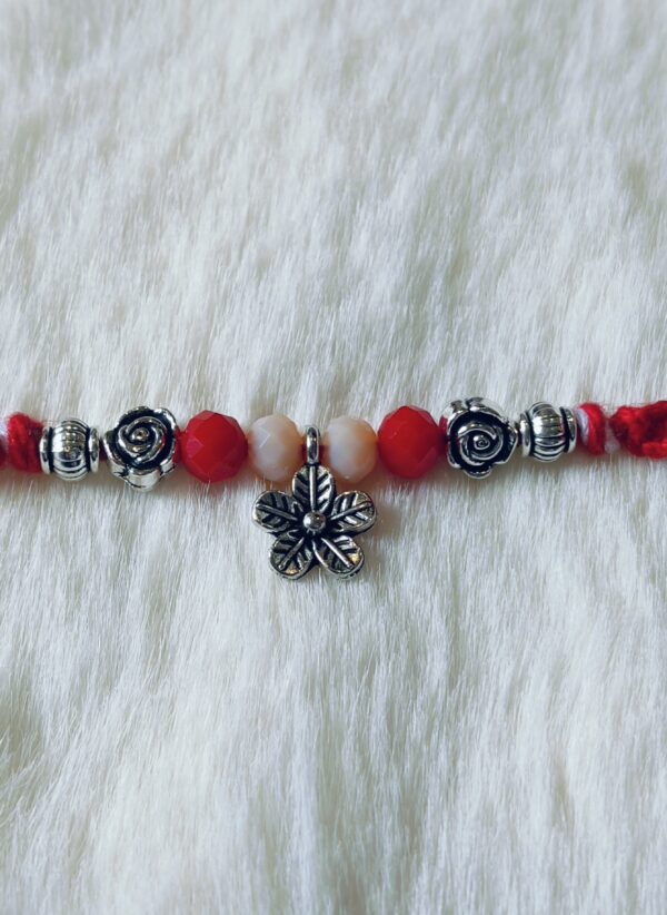 Red Color with White and Red pearls with flower - Image 3